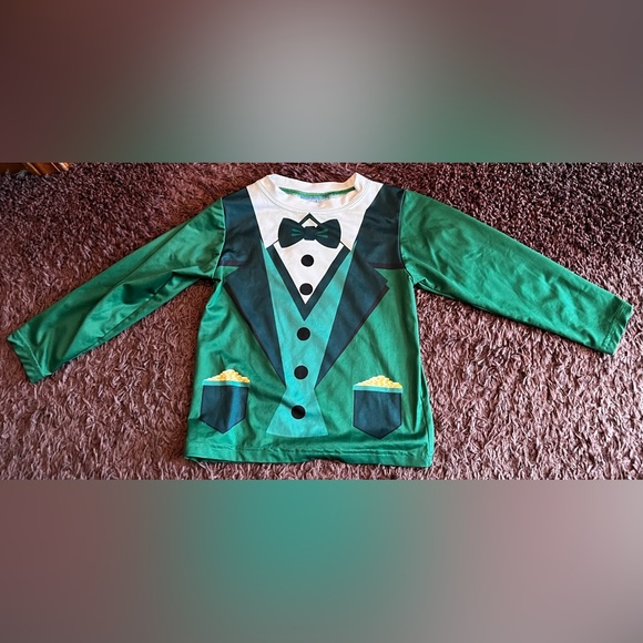 Green St. Patrick’s Day Size 3 Leprechaun Long Sleeve Shirt - Picture 2 of 3